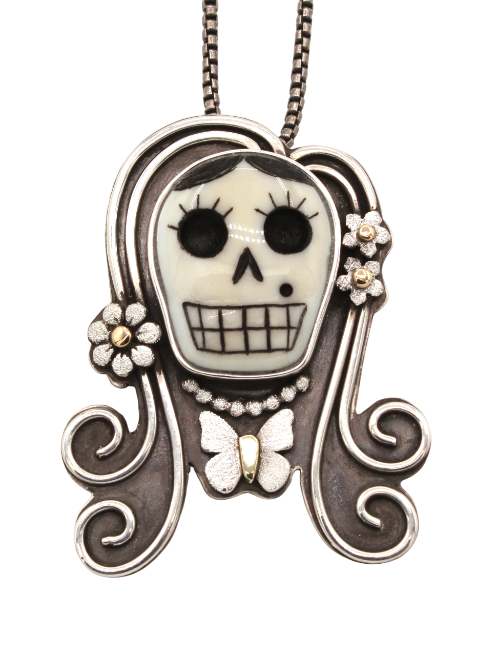 La Muerta Bonita Pendant-Jewelry-Michelle Tapia-Sorrel Sky Gallery