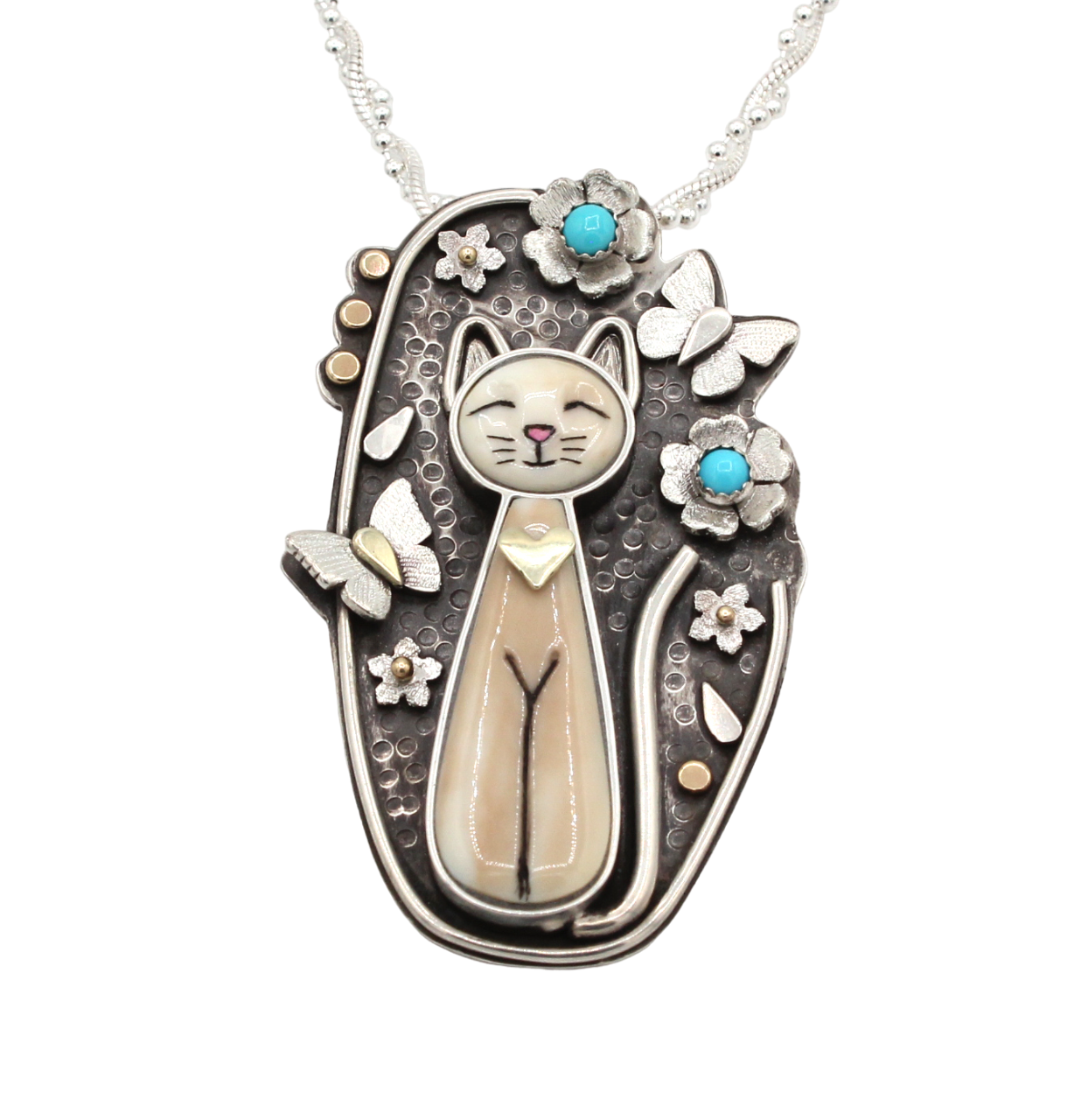 Large Cat In the Garden Pendant-Jewelry-Michelle Tapia-Sorrel Sky Gallery