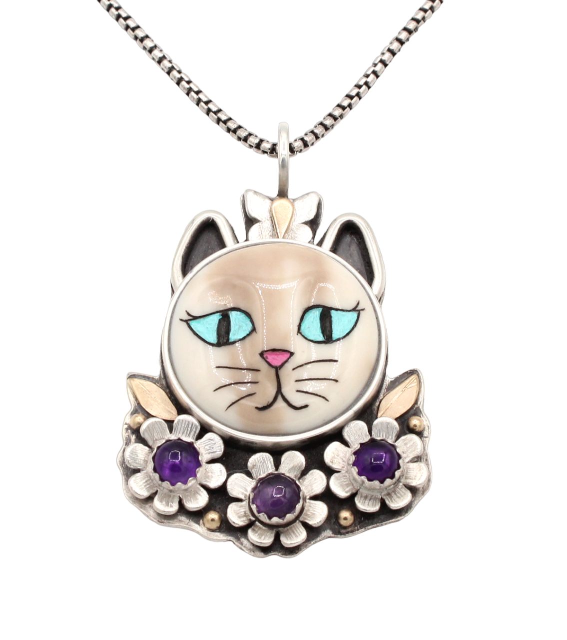 Large Cat in the Garden Pendant-Jewelry-Michelle Tapia-Sorrel Sky Gallery