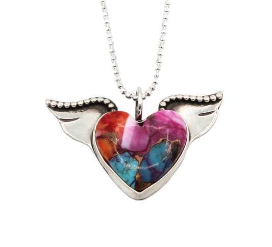 Mojave Winged Heart Pendant-Jewelry-Michelle Tapia-Sorrel Sky Gallery