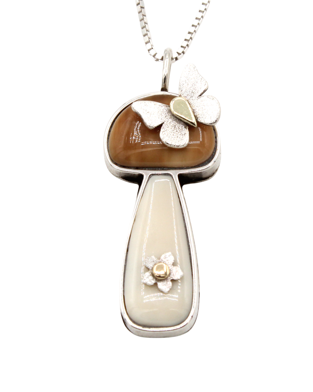 Mushroom/Butterfly Pendant-Jewelry-Michelle Tapia-Sorrel Sky Gallery