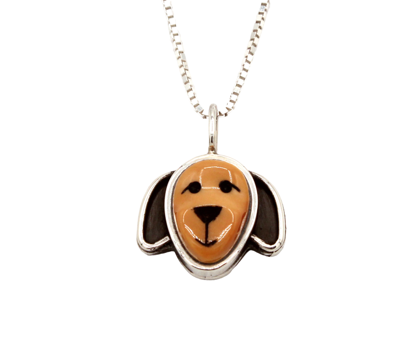 Orange Floppy Dog Pendant-Jewelry-Michelle Tapia-Sorrel Sky Gallery