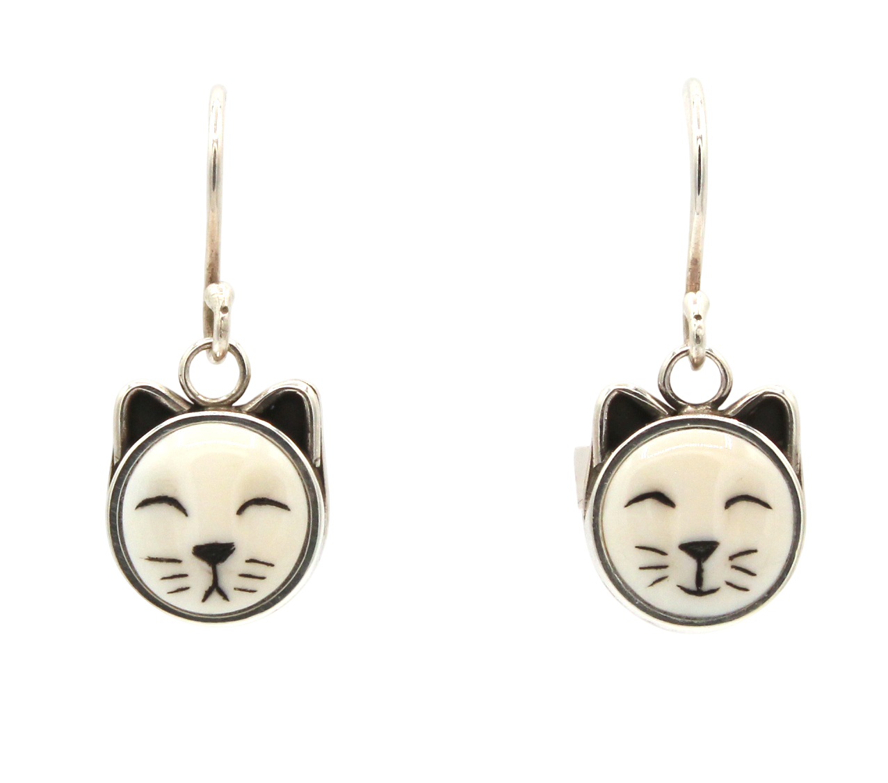 Sleeping Cat Dangle Earrings-Jewelry-Michelle Tapia-Sorrel Sky Gallery