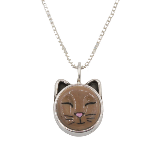 Sleeping Cat Pendant-Jewelry-Michelle Tapia-Sorrel Sky Gallery