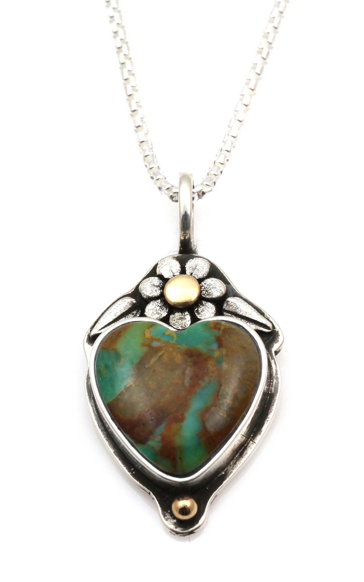 Small Turquoise Heart Pendant-Jewelry-Michelle Tapia-Sorrel Sky Gallery
