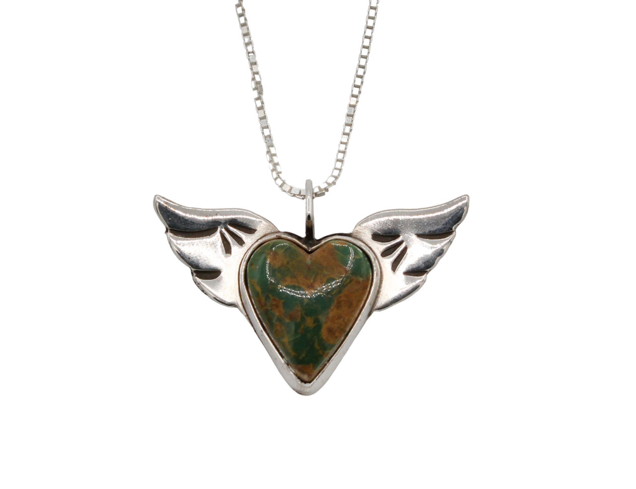 Turquoise Winged Heart Pendant-Jewelry-Michelle Tapia-Sorrel Sky Gallery