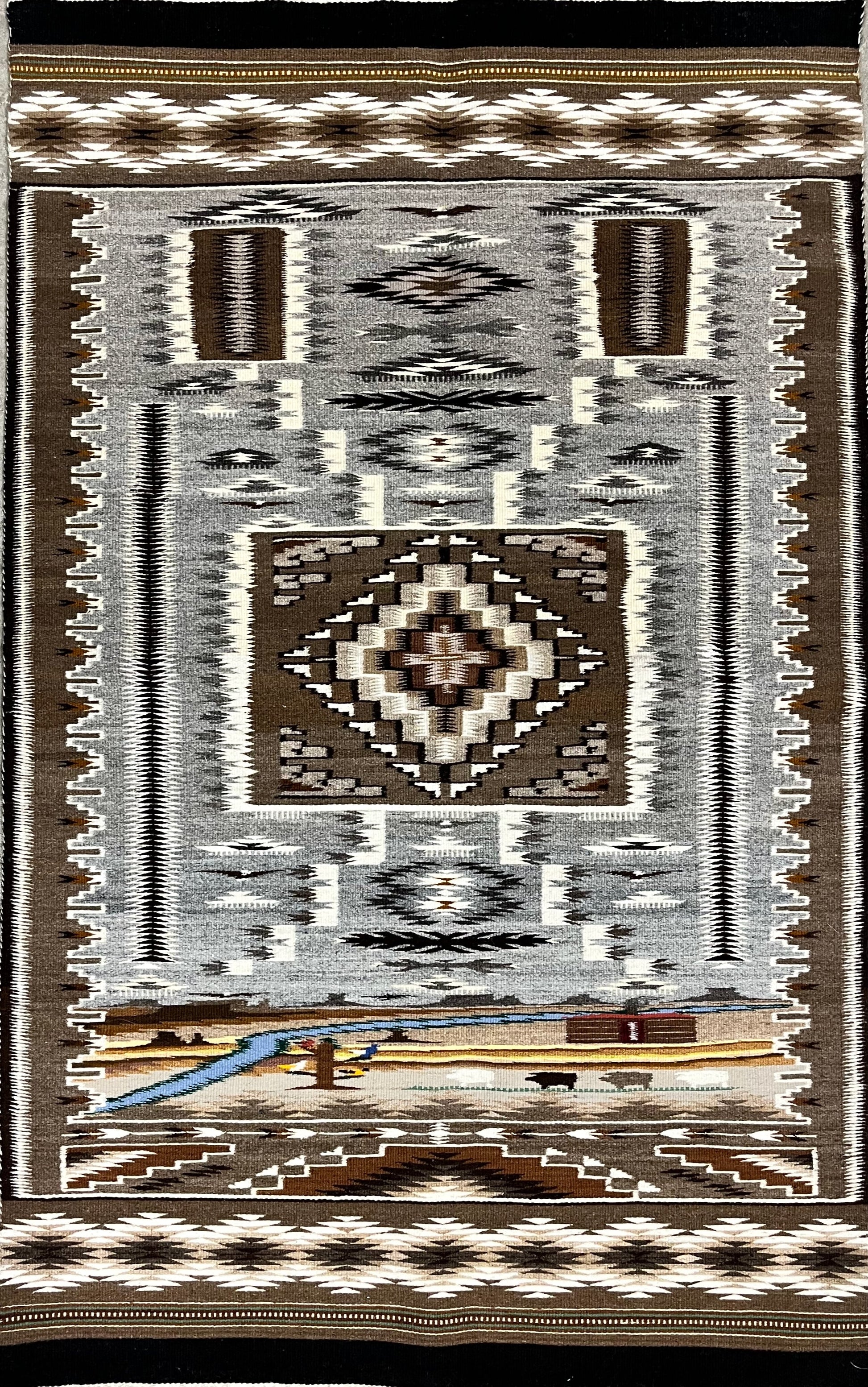 Burnham Storm. 46" x 28.5"-Weaving-Navajo Weaving-Sorrel Sky Gallery