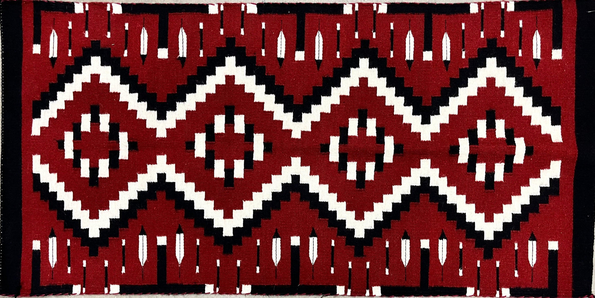 Ganado with Feathers. 50" x 25"-Weaving-Navajo Weaving-Sorrel Sky Gallery