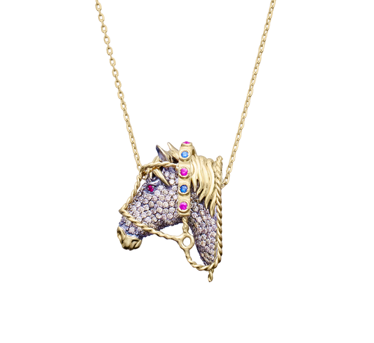 18K Gold Horse Head Pendant-Jewelry-Nayla Shami-Sorrel Sky Gallery