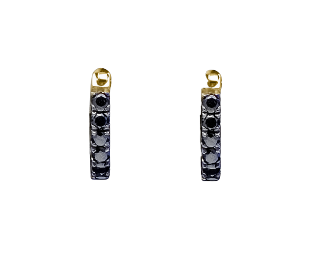 Black Diamond Hoop Earrings-Jewelry-Nayla Shami-Sorrel Sky Gallery