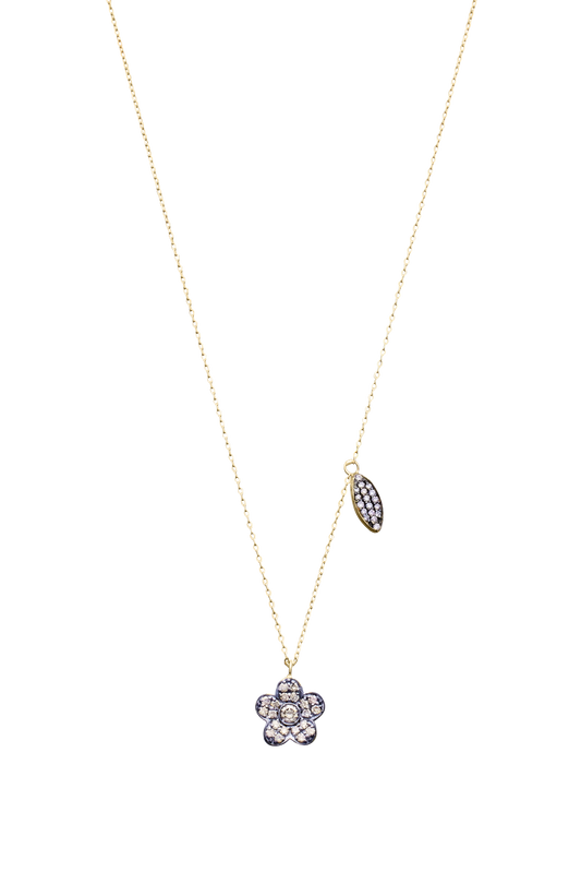 Flower and Leaf Necklace-Jewelry-Nayla Shami-Sorrel Sky Gallery