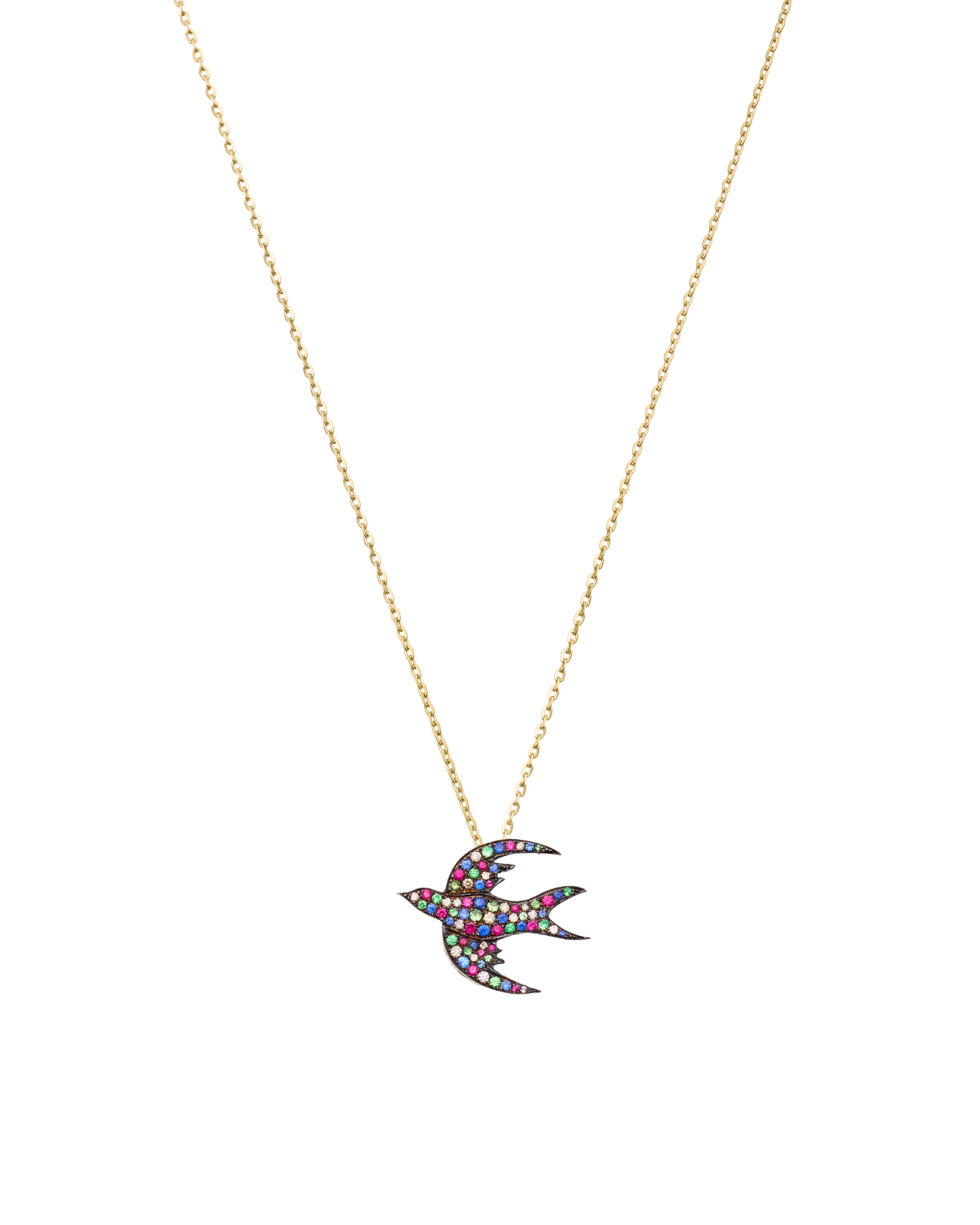 Multistone Bird Necklace-Jewelry-Nayla Shami-Sorrel Sky Gallery