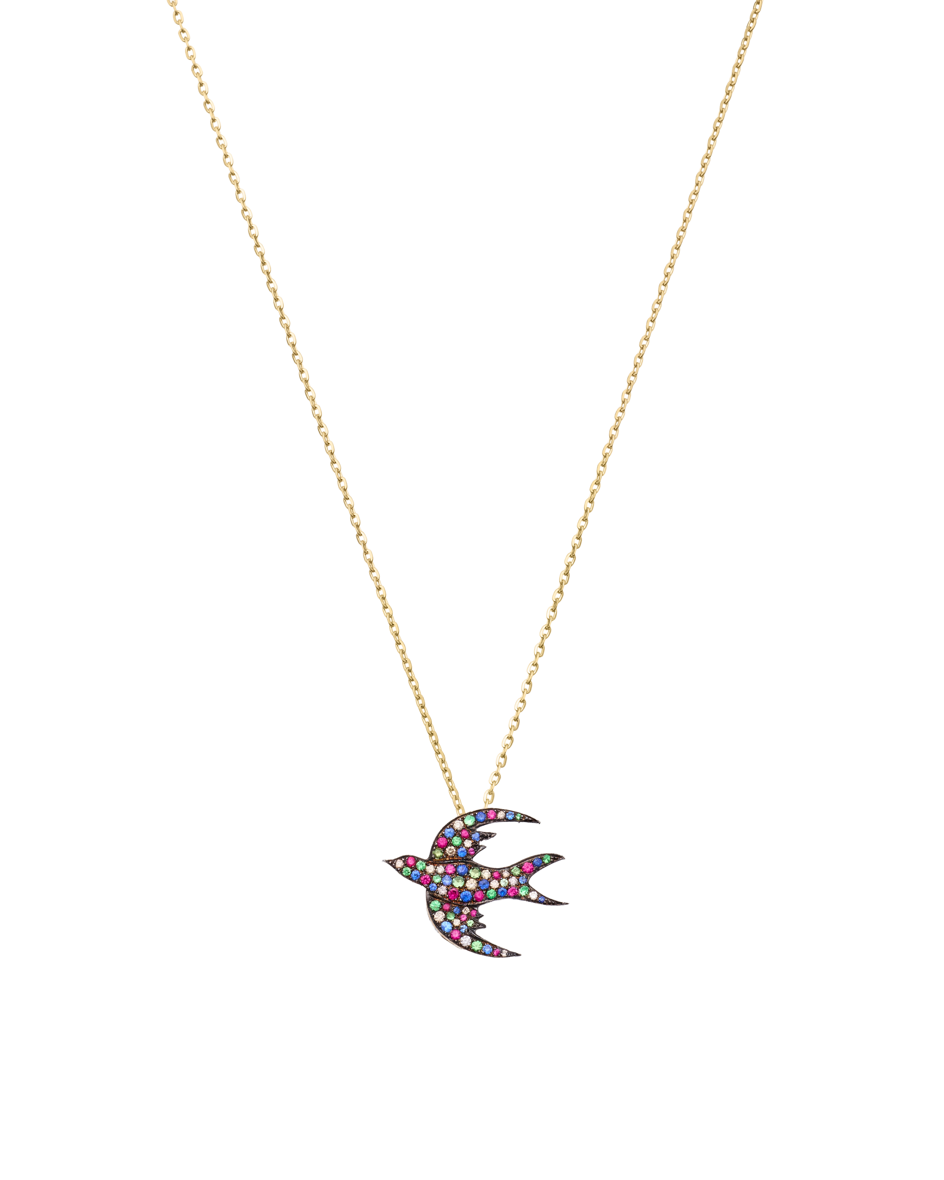 Multistone Bird Necklace-Jewelry-Nayla Shami-Sorrel Sky Gallery