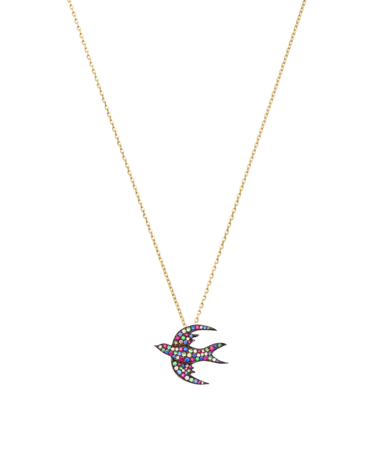 Multistone Bird Necklace-Jewelry-Nayla Shami-Sorrel Sky Gallery