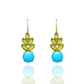 Turquoise And Peridot Tropical Pineapple Earrings-Jewelry-Nayla Shami-Sorrel Sky Gallery
