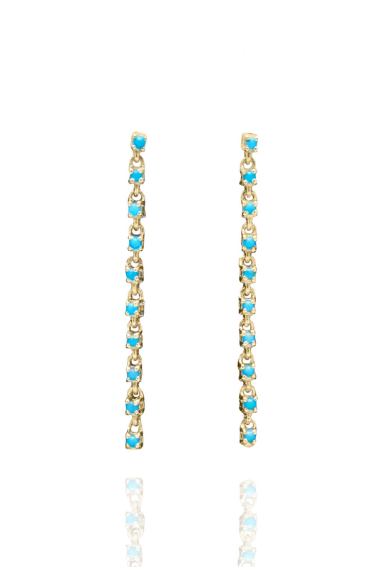 Turquoise Dangly Earrings-Jewelry-Nayla Shami-Sorrel Sky Gallery