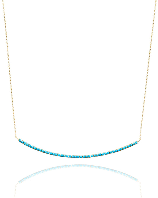 Turquoise Cabochon Arc Necklace