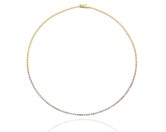 Champagne Diamond Tennis Necklace