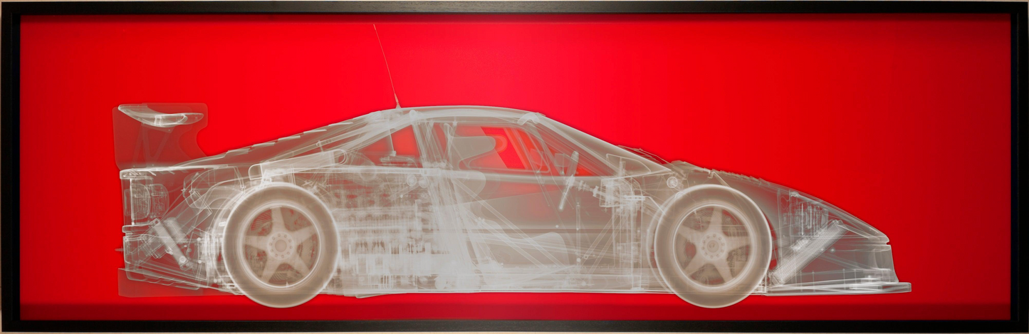 Silver Ferrari F40 on Red-Photographic Print-Nick Veasey-Sorrel Sky Gallery