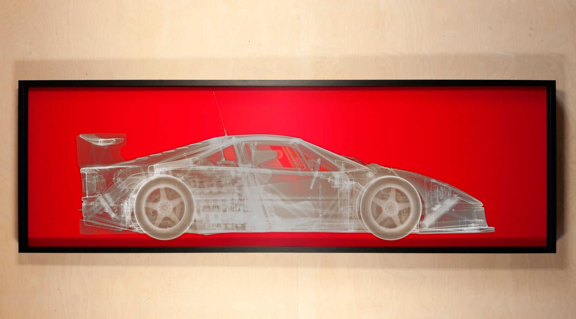Silver Ferrari F40 on Red-Photographic Print-Nick Veasey-Sorrel Sky Gallery