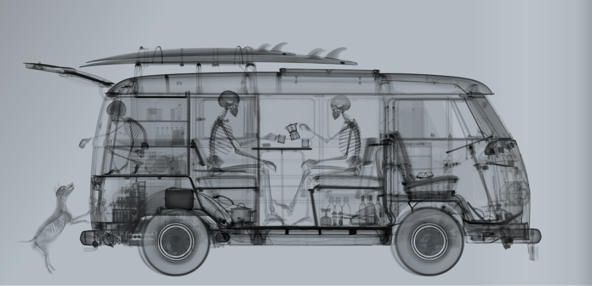 VW Camper Family - Grey-Photographic Print-Nick Veasey-Sorrel Sky Gallery