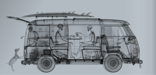 VW Camper Family - Grey-Photographic Print-Nick Veasey-Sorrel Sky Gallery