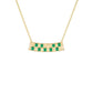Basketweave Bar Necklace (Colored Stones)