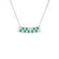 Basketweave Bar Necklace (Colored Stones)