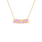 Basketweave Bar Necklace (Colored Stones)