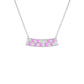 Basketweave Bar Necklace (Colored Stones)