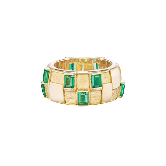 Basketweave Ring (Emeralds)-Jewelry-Nighthorse-Sorrel Sky Gallery