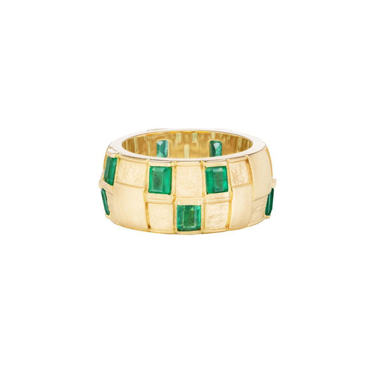 Basketweave Ring (Emeralds)