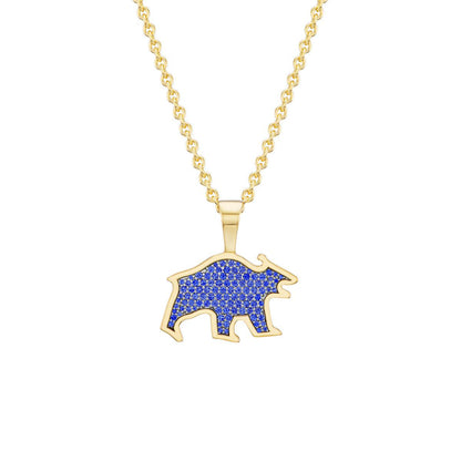 Bear Pendant (Blue Sapphires)-Jewelry-Nighthorse-Sorrel Sky Gallery