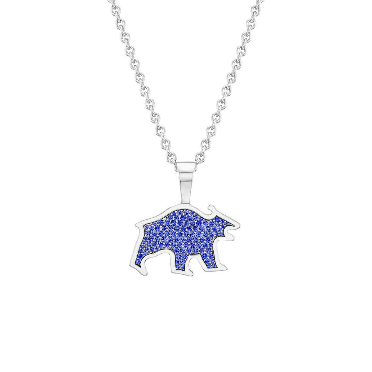 Bear Pendant (Blue Sapphires)-Jewelry-Nighthorse-Sorrel Sky Gallery