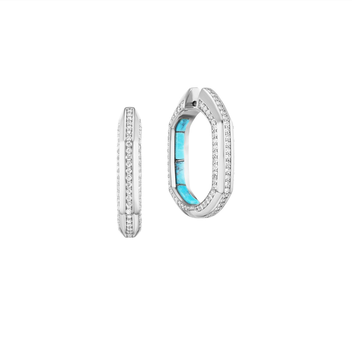 Desperado Hoops (Diamond + Turquoise)