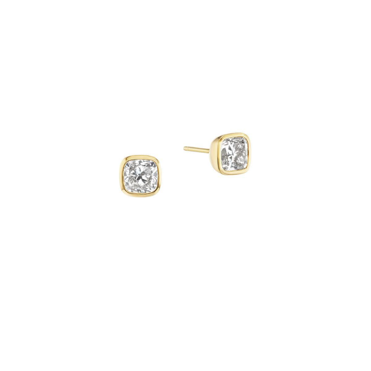 Diamond Studs (Cushion)-Jewelry-Nighthorse-Sorrel Sky Gallery