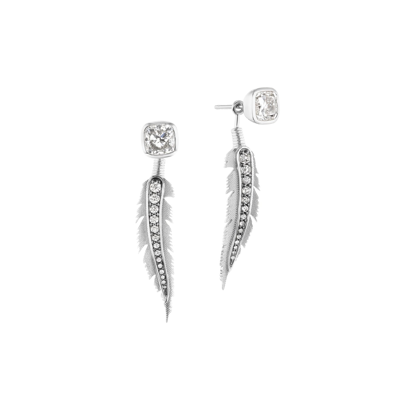 Feather Earrings (Cushion Studs)-Jewelry-Nighthorse-Sorrel Sky Gallery