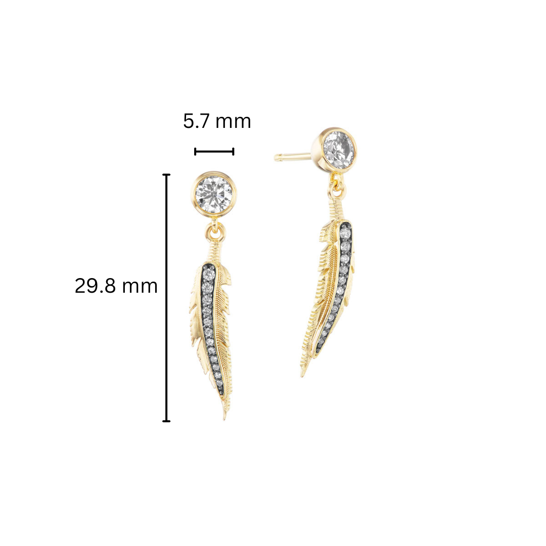 Feather Earrings (Diamonds)