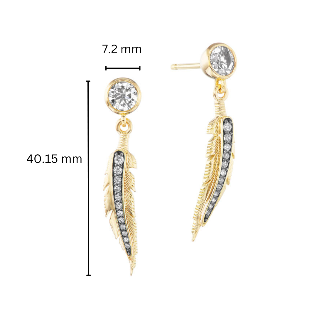 Feather Earrings (Diamonds)