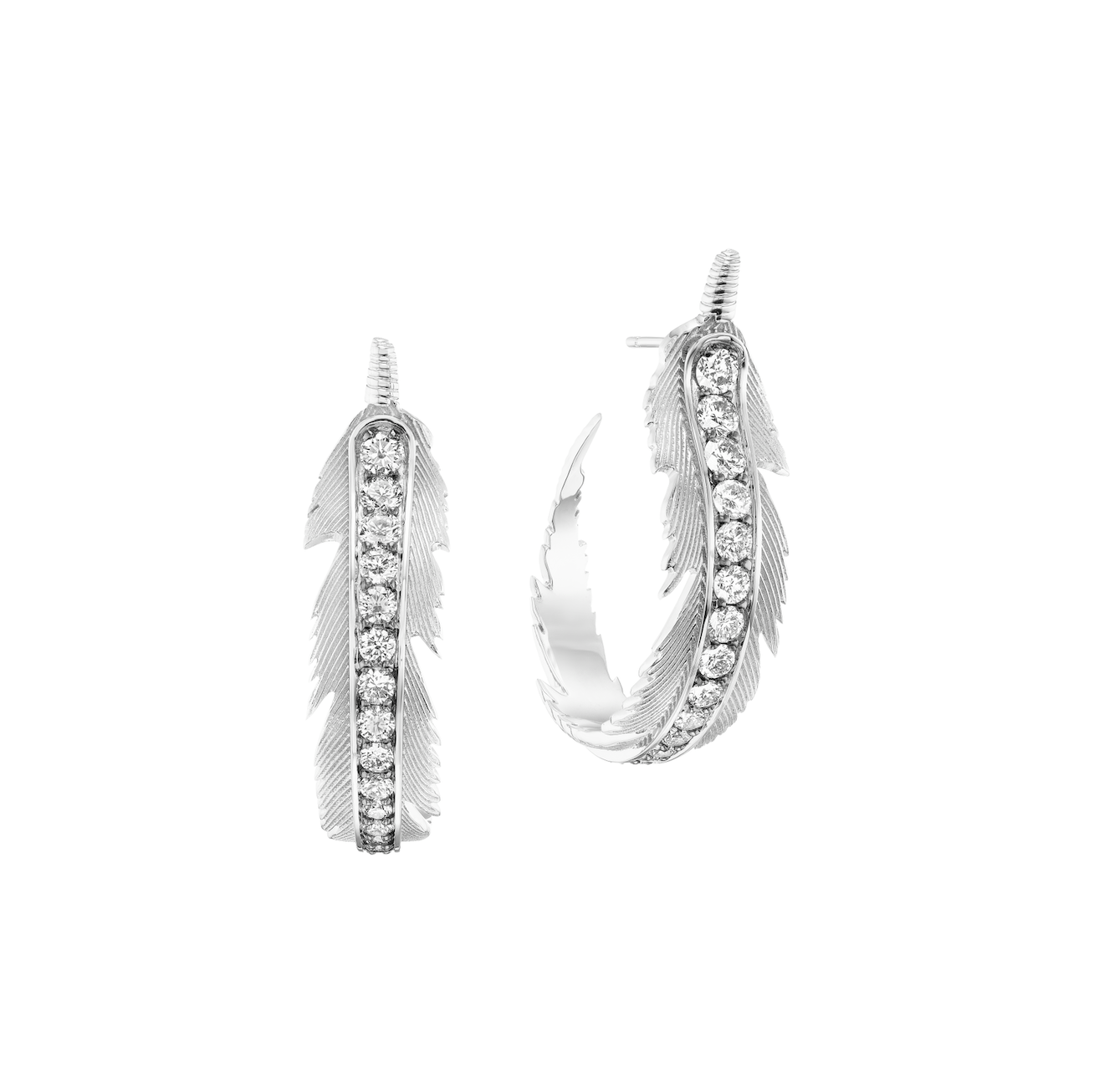 Feather Hoop Earrings-Jewelry-Nighthorse-Sorrel Sky Gallery