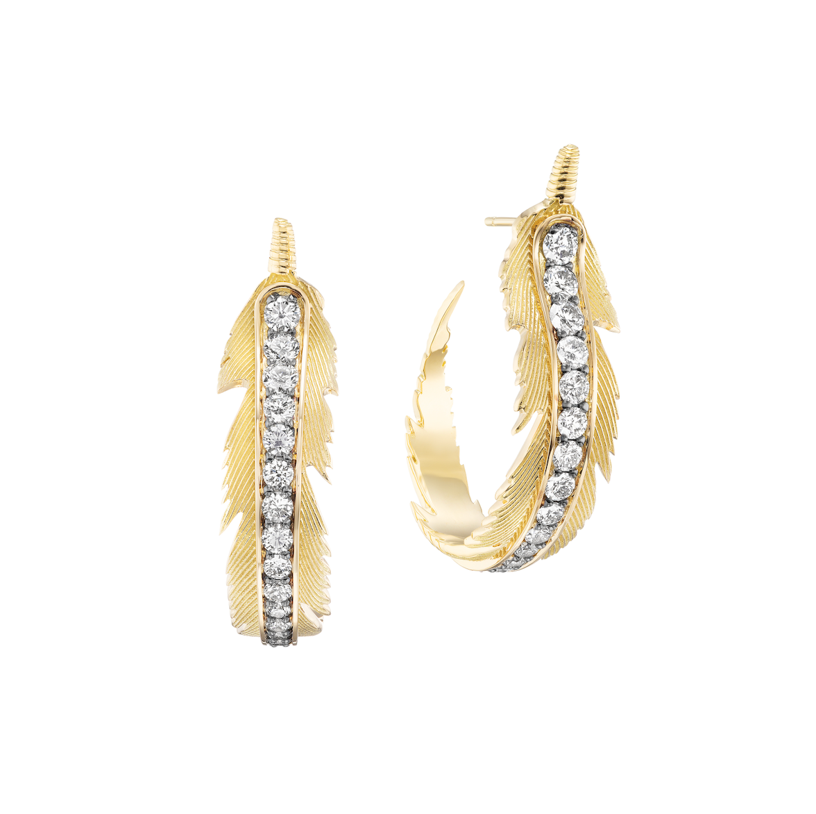 Feather Hoop Earrings-Jewelry-Nighthorse-Sorrel Sky Gallery