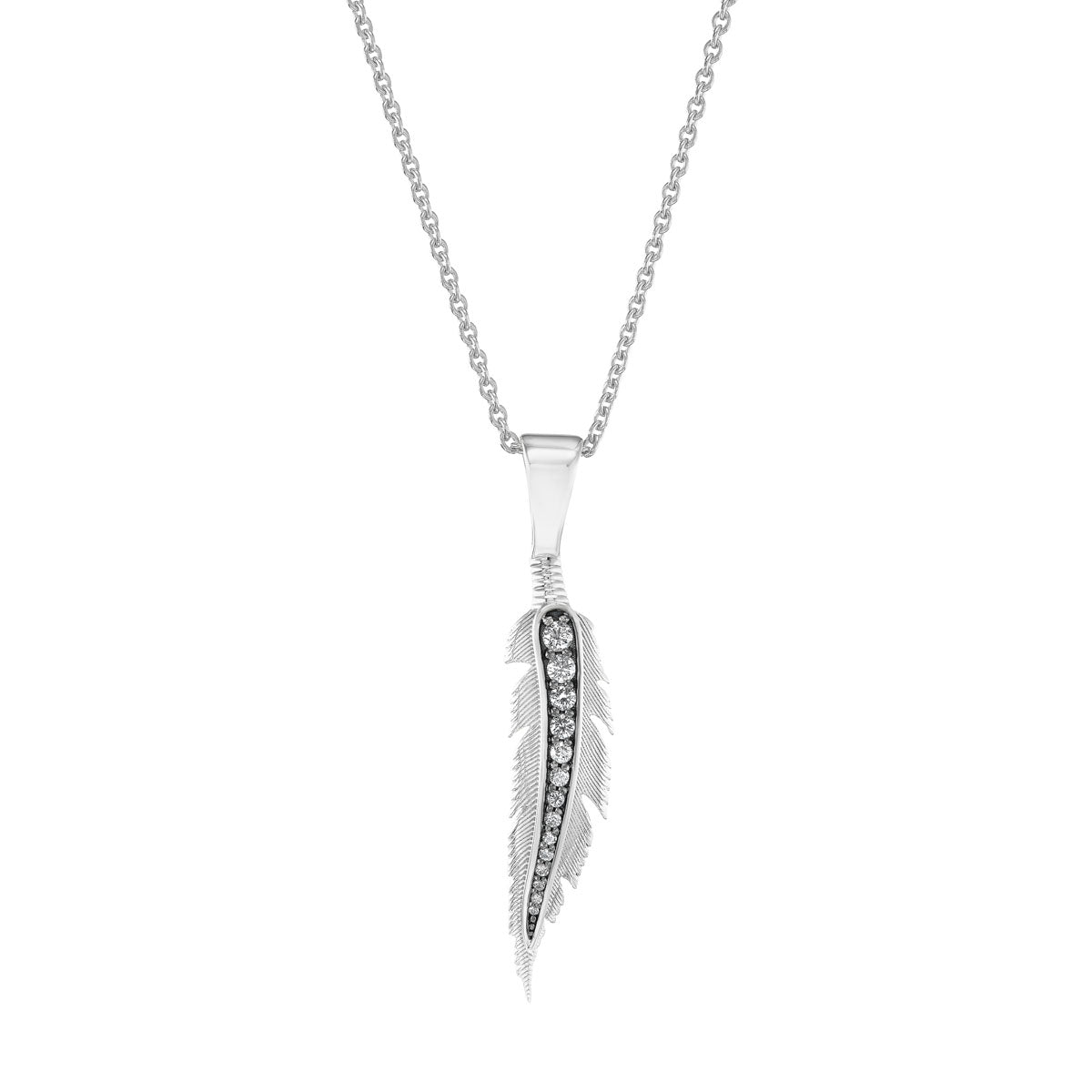 Feather Pendant (Diamonds)-Jewelry-Nighthorse-Sorrel Sky Gallery