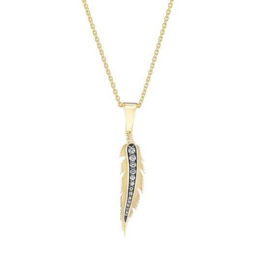 Feather Pendant (Diamonds)-Jewelry-Nighthorse-Sorrel Sky Gallery