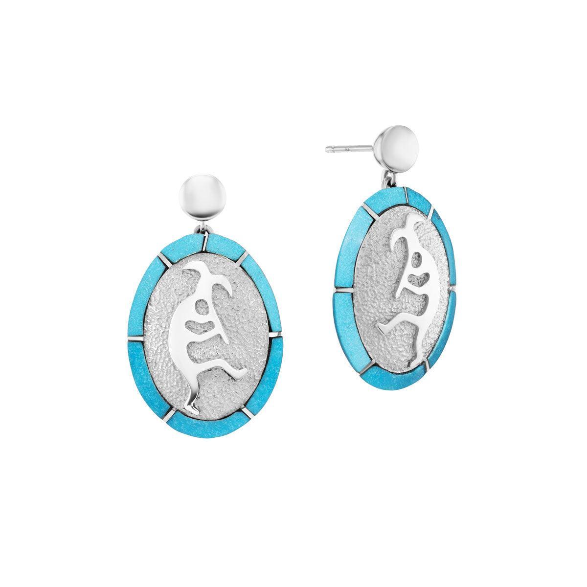 Kokopelli Inlay Earrings-Jewelry-Nighthorse-Sorrel Sky Gallery