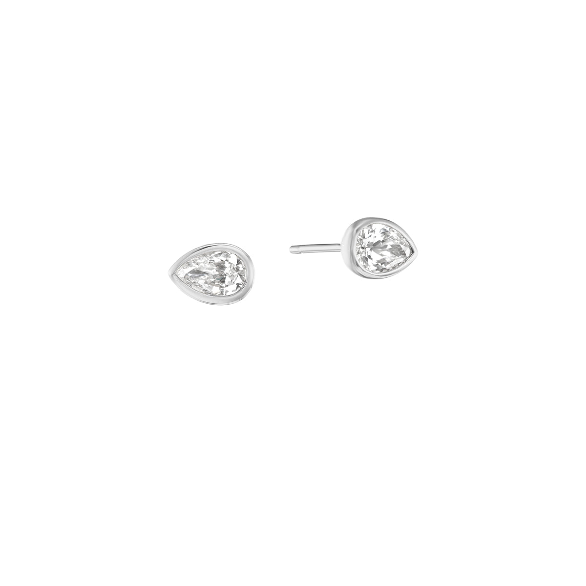 Pear Shaped Diamond Stud Earrings-Jewelry-Nighthorse-Sorrel Sky Gallery