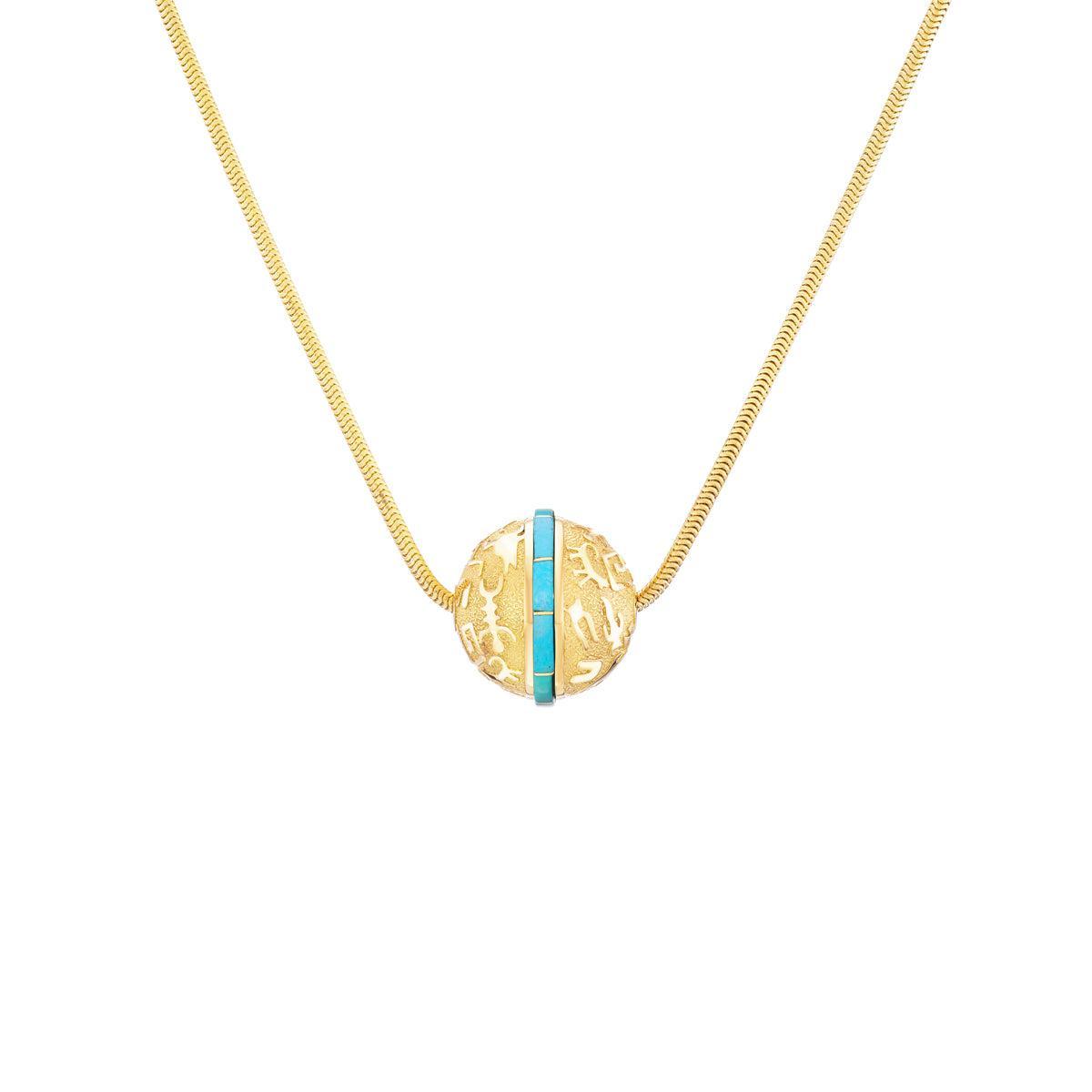 Rock Art Bead (Turquoise Inlay)-Jewelry-Nighthorse-Sorrel Sky Gallery