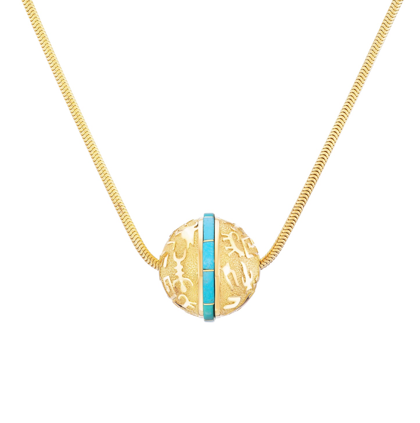 Rock Art Bead (Turquoise Inlay)