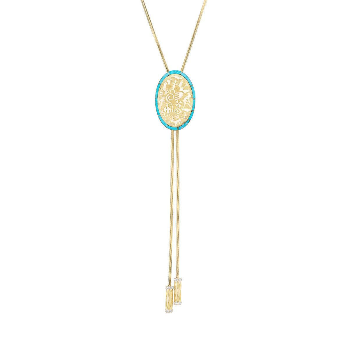 Rock Art Bolo Tie - Inlay-Jewelry-Nighthorse-Sorrel Sky Gallery