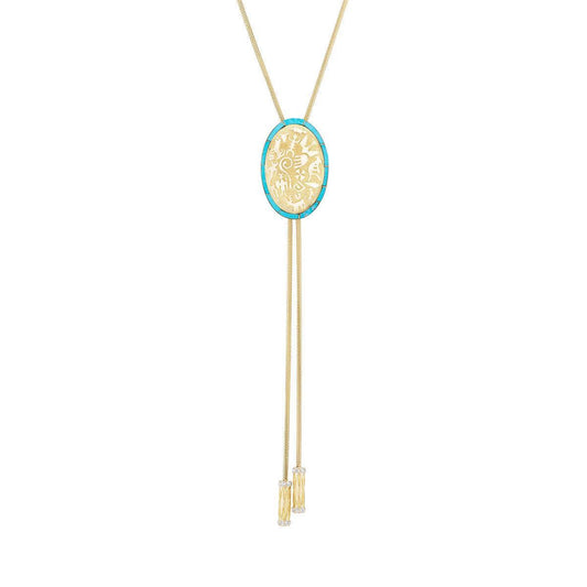 Rock Art Bolo Tie - Inlay-Jewelry-Nighthorse-Sorrel Sky Gallery