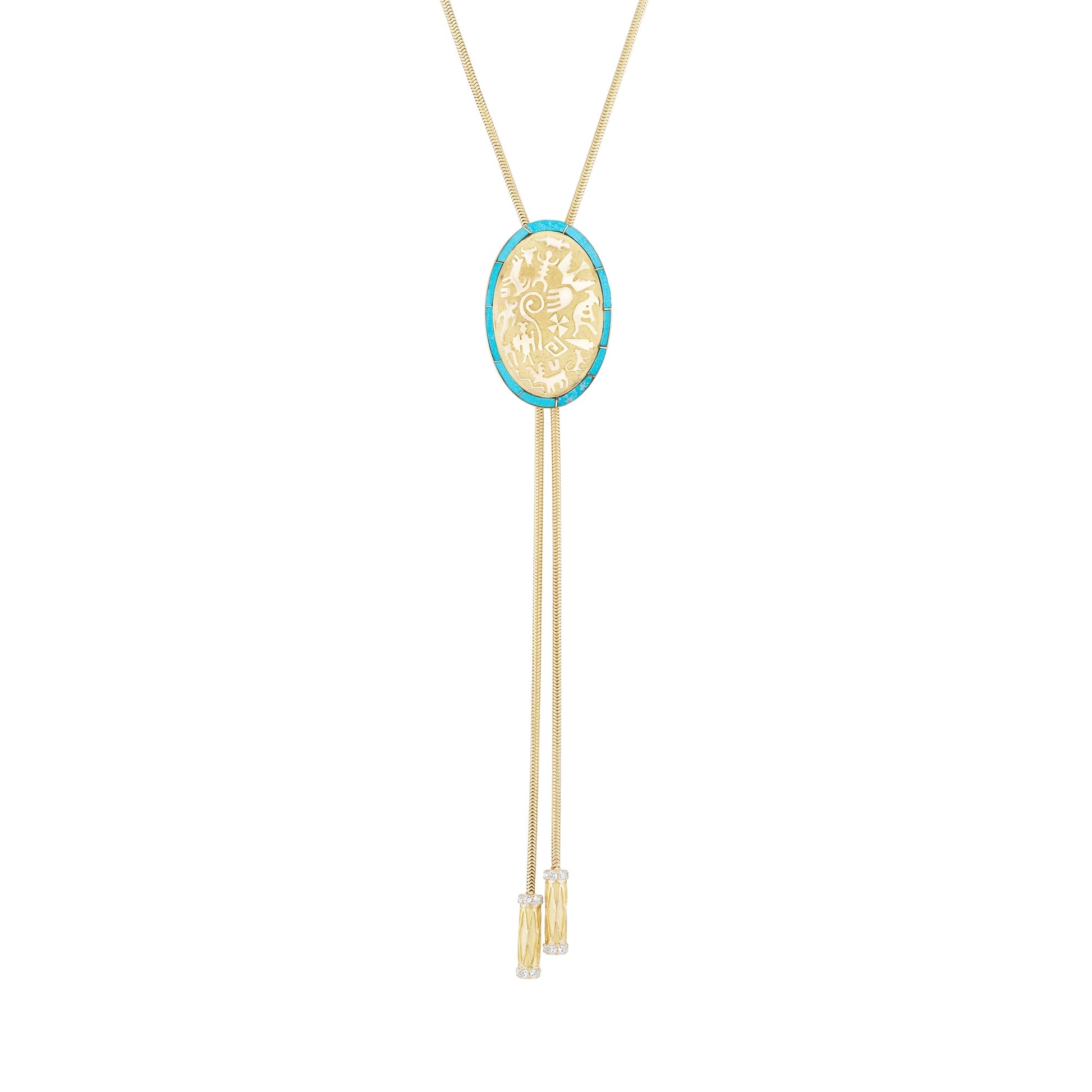 Rock Art Bolo Tie - Inlay-Jewelry-Nighthorse-Sorrel Sky Gallery
